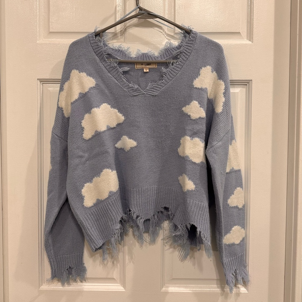 No Comment fringe v-neck sweater